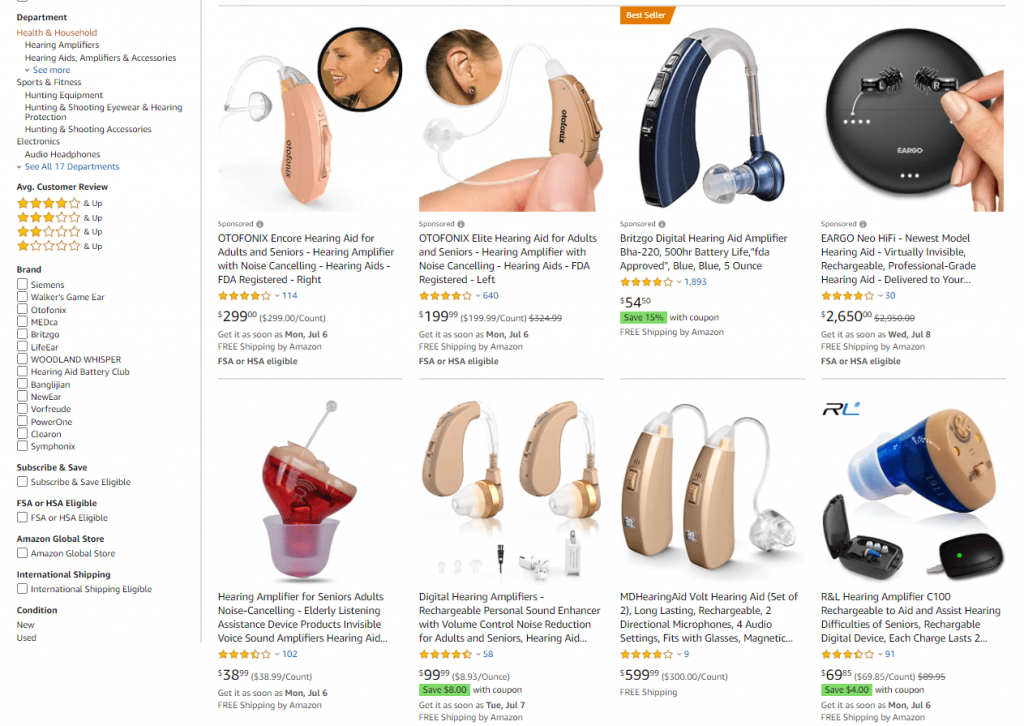 buying hearing aids from amazon